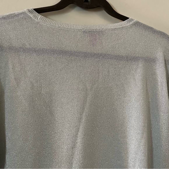 New! Vince Camuto Semi Sheer Sparkling Metallic long sleeve blouse Size XL - Picture 4 of 14